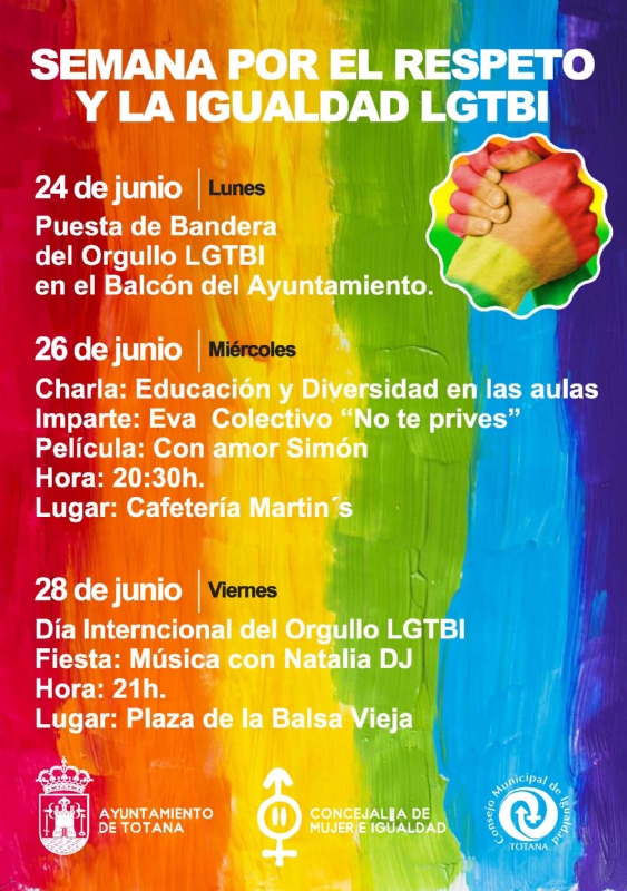 La Concejala de Mujer e Igualdad organiza varias actividades con motivo de la Semana por el Respeto y la Igualdad LGTBI