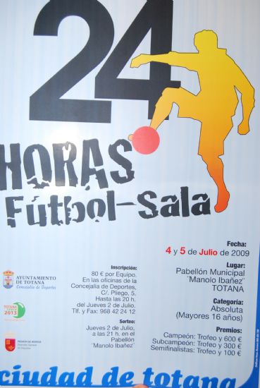LAS "24 HORAS DE FÚTBOL SALA" QUE SE CELEBRARÁN EN EL PABELLÓN "MANOLO IBÁÑEZ" DURANTE LOS DÍAS 4 Y 5 DE JULIO, DAN EL PISTOLETAZO DE SALIDA A LAS ACTIVIDADES ENMARCADAS DENTRO DEL VERANO POLIDEPORTIVO