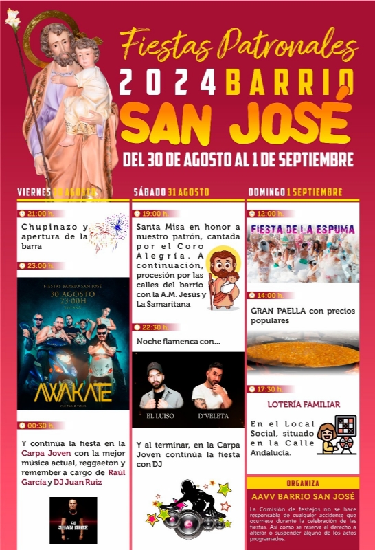 Las tradicionales fiestas del barrio de San Jos se celebran este prximo fin de semana, del 30 de agosto al 1 de septiembre, con un atractivo y variado programa de actividades