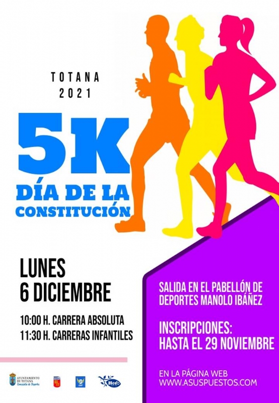 El lunes 29 de noviembre finaliza el plazo de inscripcin para participar en la Carrera Popular 5K Da de la Constitucin