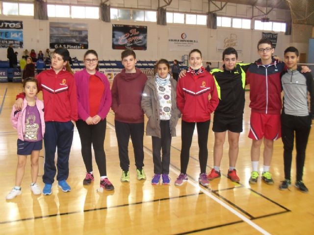 Nueve escolares de Totana participaron en la Jornada Zona Sur de Bdminton de Deporte Escolar, celebrada en San Pedro del Pinatar