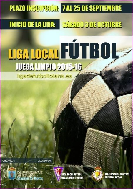 Hoy finaliza el plazo de inscripción para participar en la Liga Local de Fútbol "Juega Limpio", que comenzará el primer fin de semana de octubre con un máximo de 16 equipos