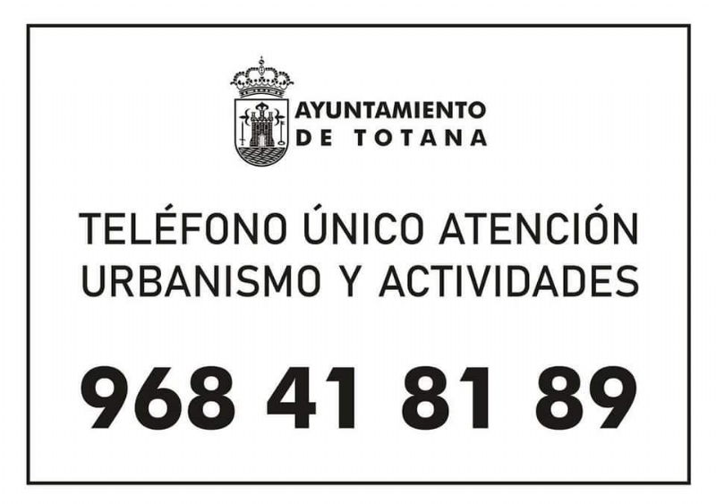 La Concejala de Urbanismo y Actividades fija el telfono nico de atencin 968 41 81 89 a partir del prximo lunes