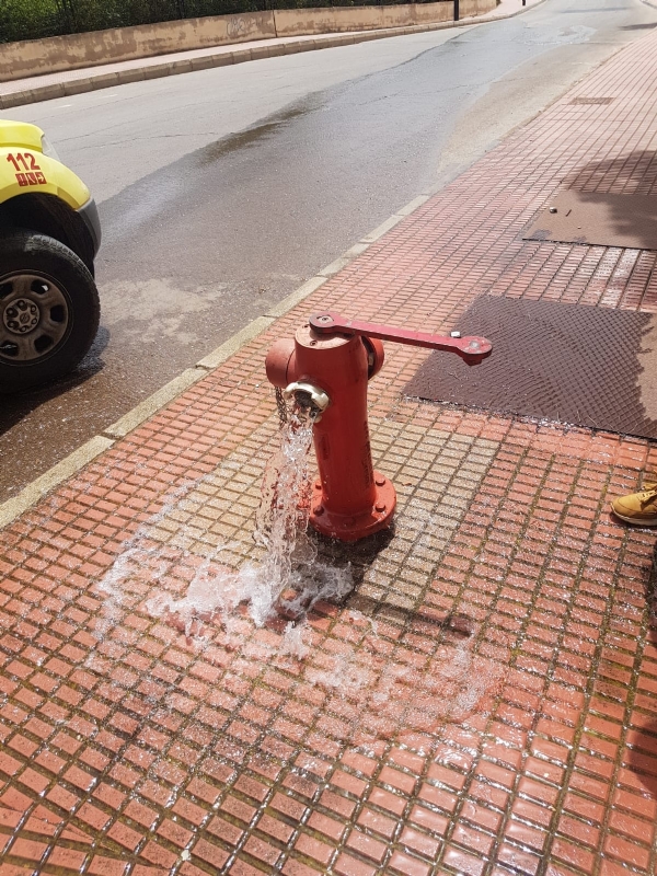 Voluntarios de Proteccin Civil realizan una revisin tcnica a los ms de dos centenares de hidrantes distribuidos por el casco urbano, la urbanizacin La Charca y el polgono industrial