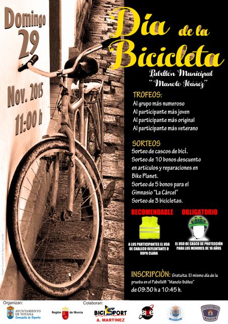 La Concejalía de Deportes recuerda que este domingo, día 29, se celebra una nueva edición del "Día de la Bicicleta", que recorrerá las principales calles del casco urbano