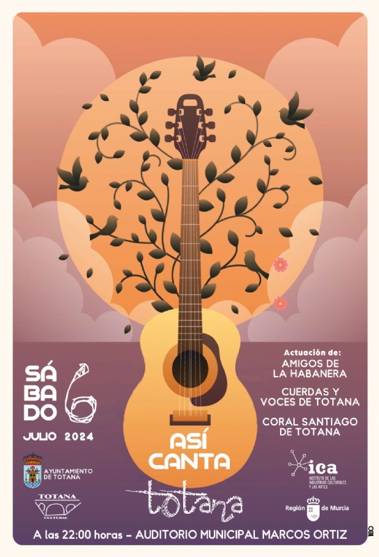 Amigos de la Habanera, Cuerdas y Voces de Totana y la Coral Santiago actuarn en el certamen As canta Totana el sbado 6 de julio (22:00 horas)