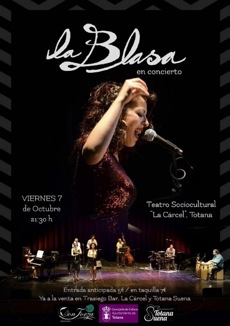 El concierto de La Blasa ser el viernes, 7 de octubre, en el teatro del Centro Sociocultural La Crcel, a partir de las 21:30 horas