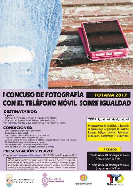 Se convoca el I Concurso de Fotografa con Telfono Mvil con motivo de la celebracin del Da Internacional de la Mujer Trabajadora para fomentar la igualdad entre hombres y mujeres