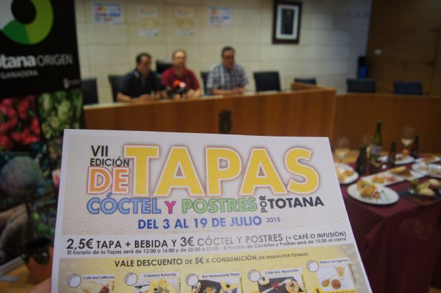 La VII Ruta de Tapas, Cctel y Postres de Totana se celebrar del 3 al 19 de julio y contar con la participacin de 25 establecimientos hosteleros de la localidad