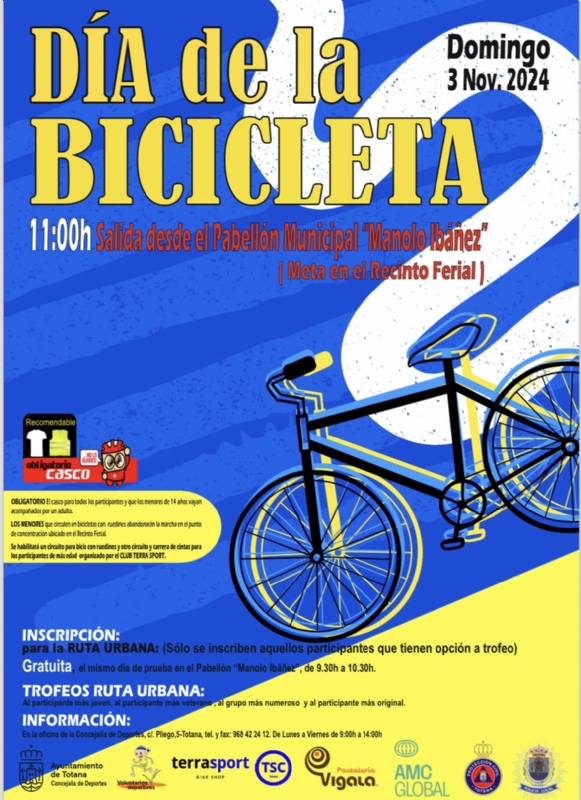 El Día de la Bicicleta se celebra este domingo 3 de noviembre, con salida en el Pabellón de Deportes 